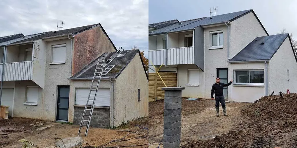 Remplacement d'ardoises — chantier Rempart Toiture dans l'Avesnois